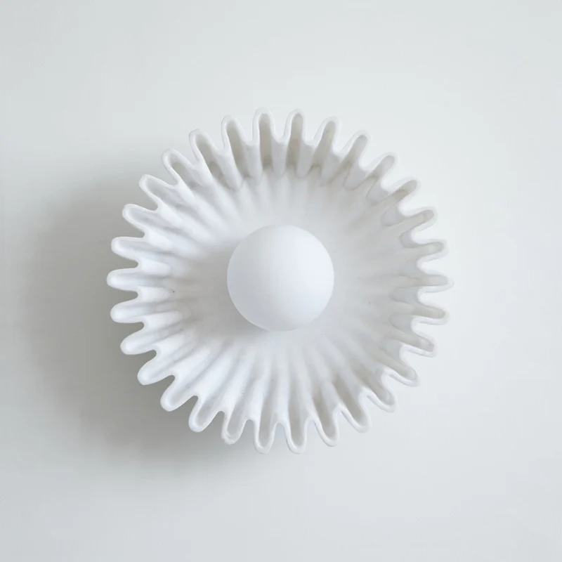 Elif Unusual Round Marble Glass Wall Lamp Bedroom  Dining Room