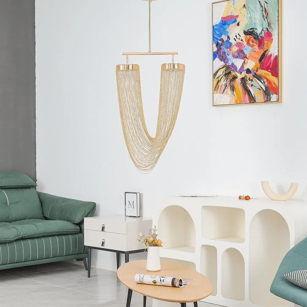 Marilyn Gorgeous Unusual Metal Acrylic Pendant Light Dining Room Living Room