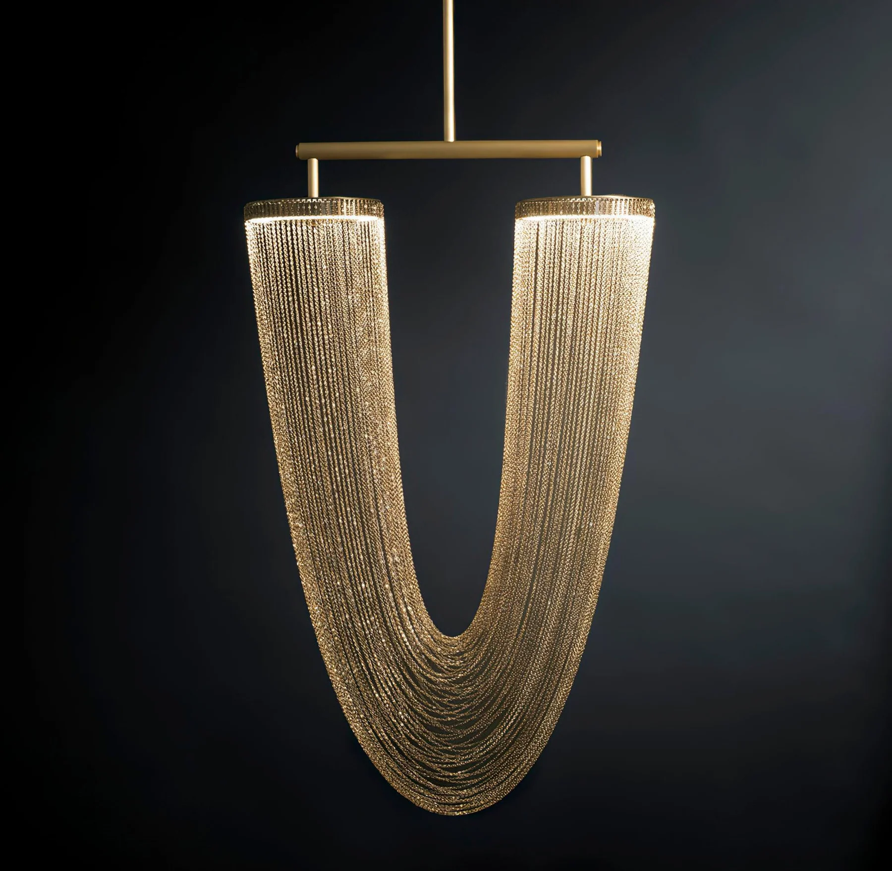 Marilyn U Shape Art Deco Metal Acrylic Pendant Light Dining Room Living Room