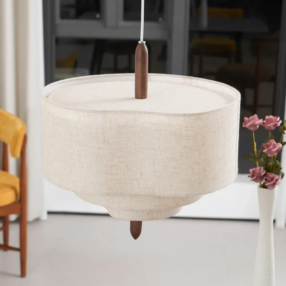 Renée Modern Pebble Fabric Pendant Light Bedroom Dining Room