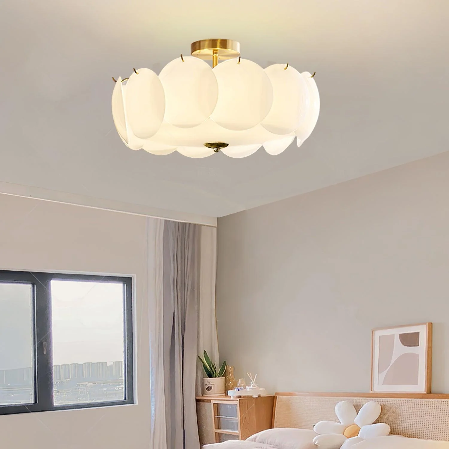 Marilyn Special Cottage Metal Glass Ceiling Light Living Room Bedroom