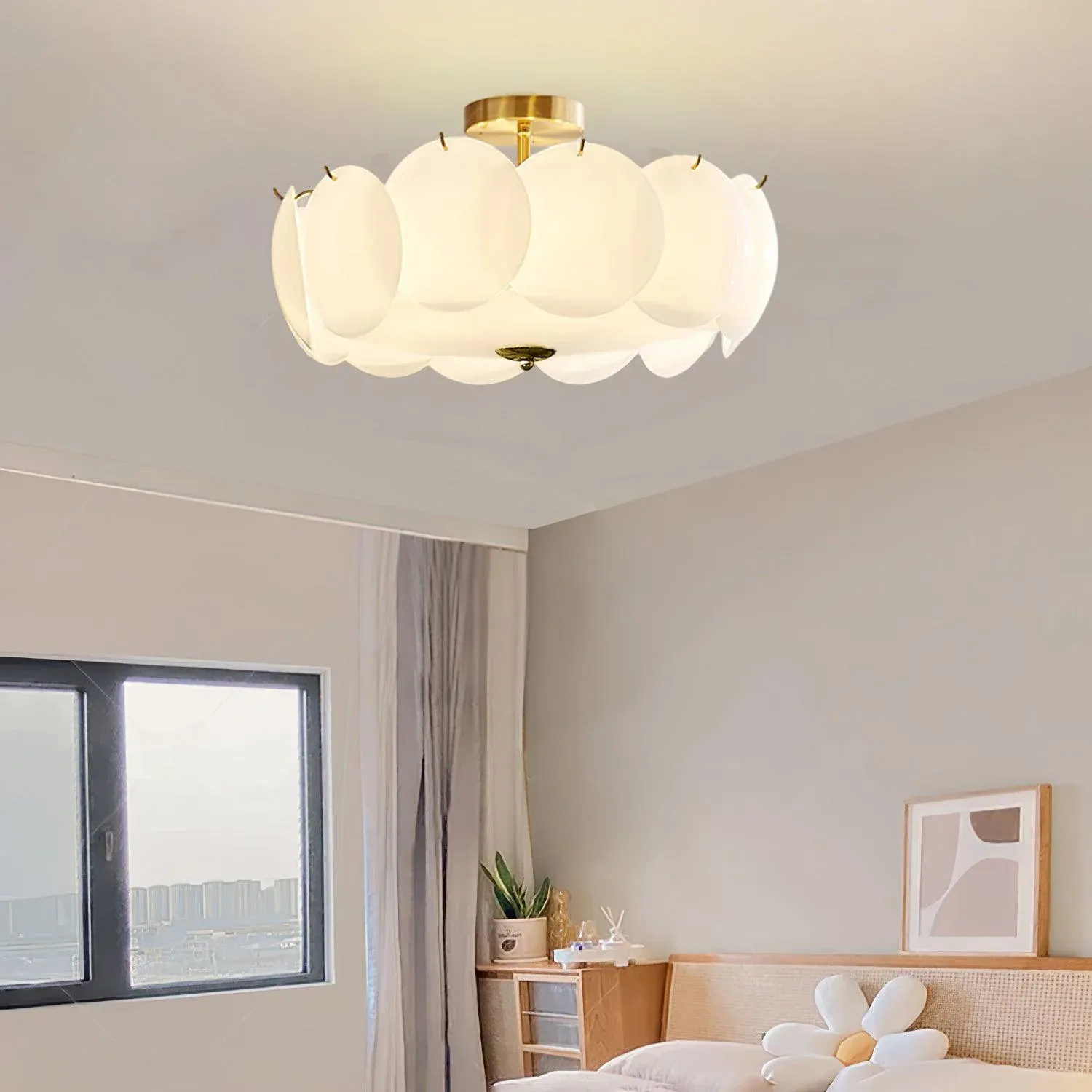 Marilyn Special Cottage Metal Glass Ceiling Light Living Room Bedroom