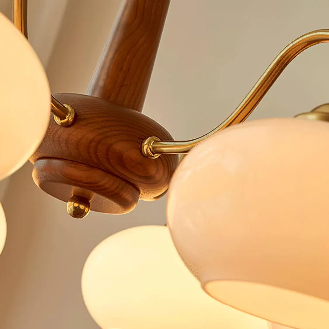 Valentina Vintage Wood Glass Chandelier Shades Living Dining Room