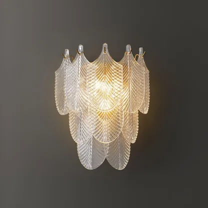 Marilyn Cottage Brass Glass Metal Wall Lamp Living Room Bedroom