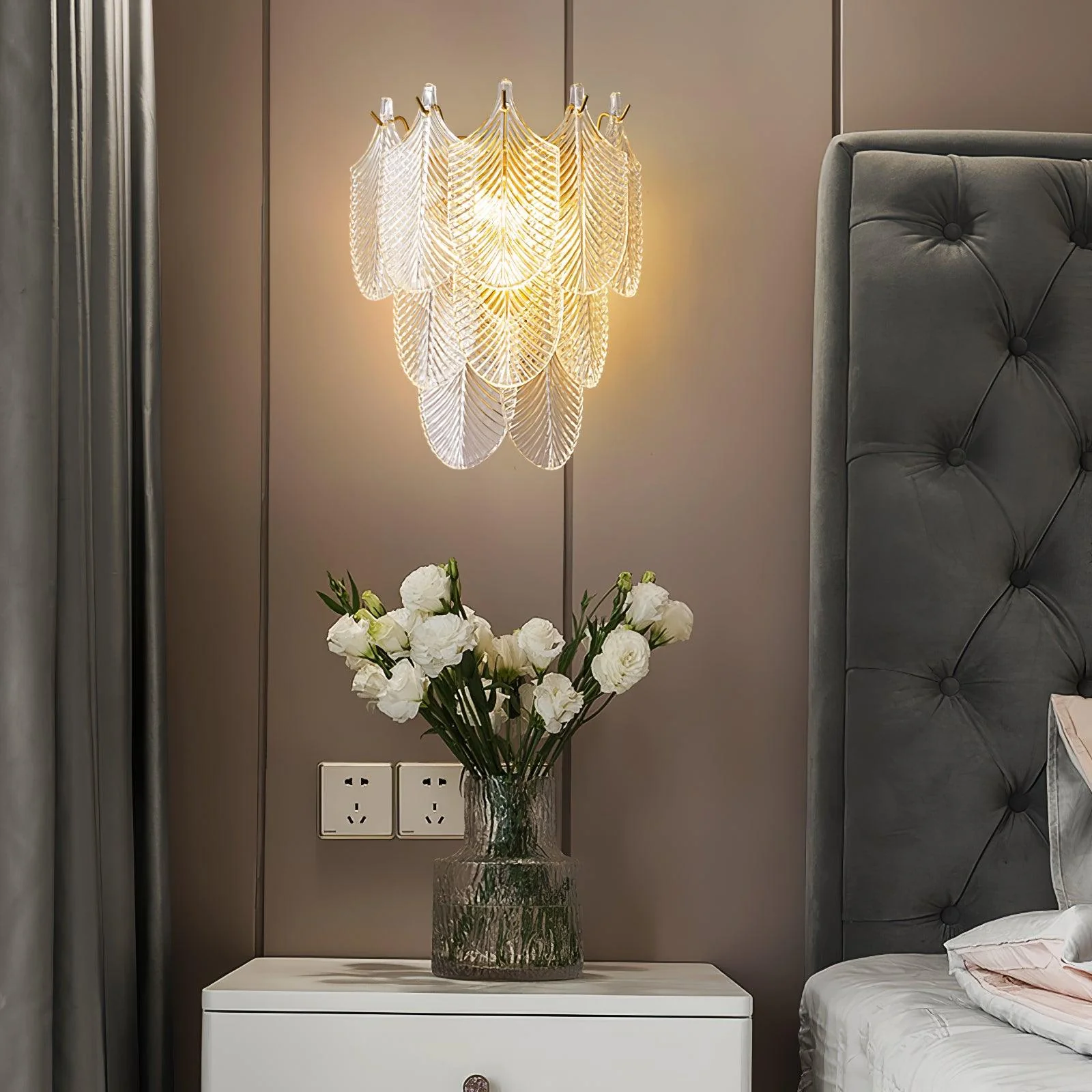 Marilyn Cottage Brass Glass Metal Wall Lamp Living Room Bedroom
