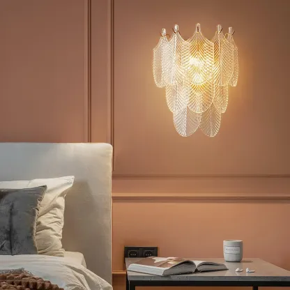 Marilyn Cottage Brass Glass Metal Wall Lamp Living Room Bedroom