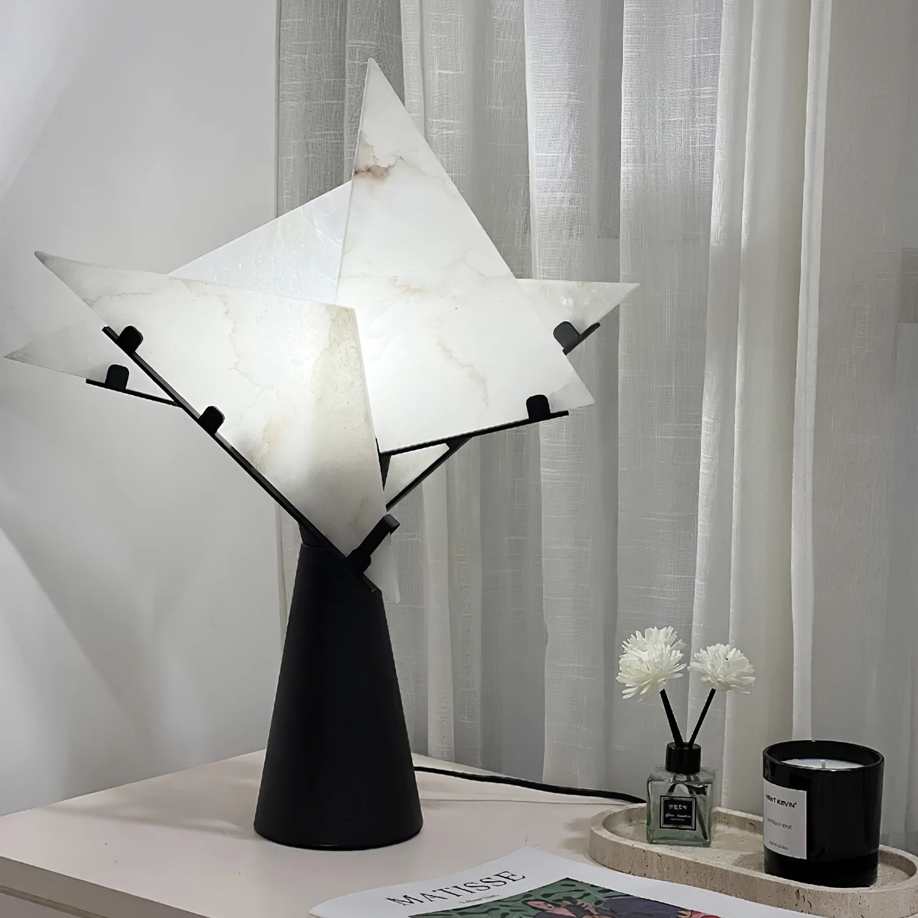 Jade Modern Table Lamp Scene Living Room Bedroom Study Room
