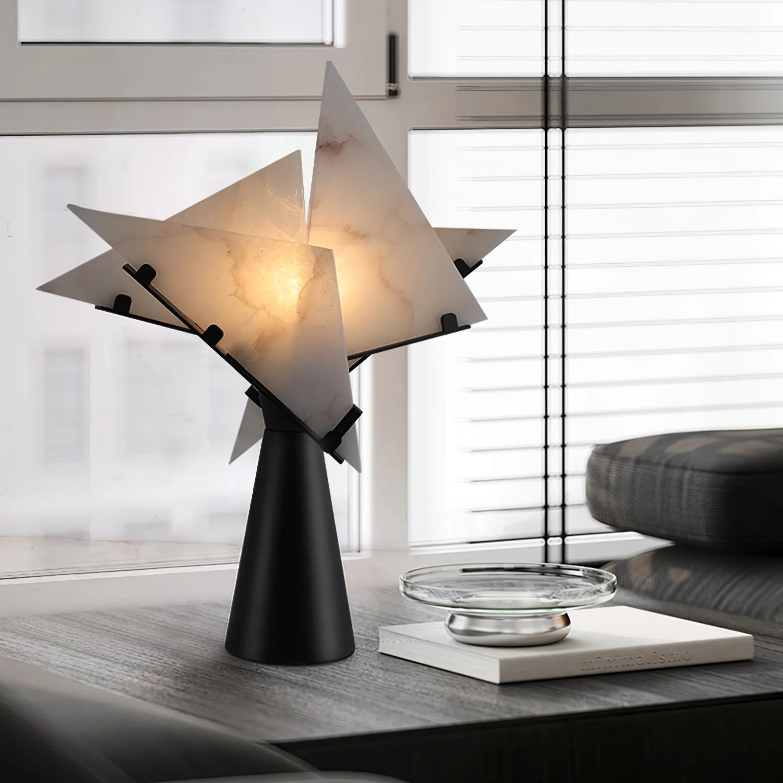 Jade Modern Table Lamp Scene Living Room Bedroom Study Room
