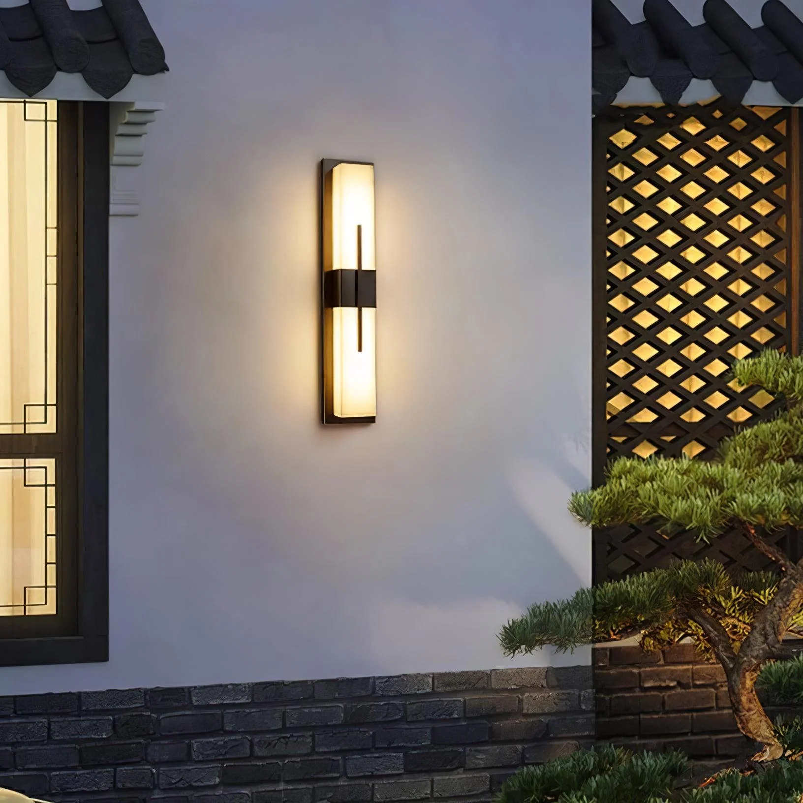 Edge Modern Acrylic Black White Wall Light Waterproof Garden Park