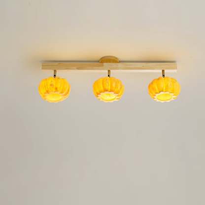 Ozawa Modern Flush Mount Ceiling Light Wood Resin Bedroom Hallway