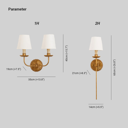 Alessio Vintage Antique Metal Fabric Wall Light Shades Hallway Living Room Bedroom