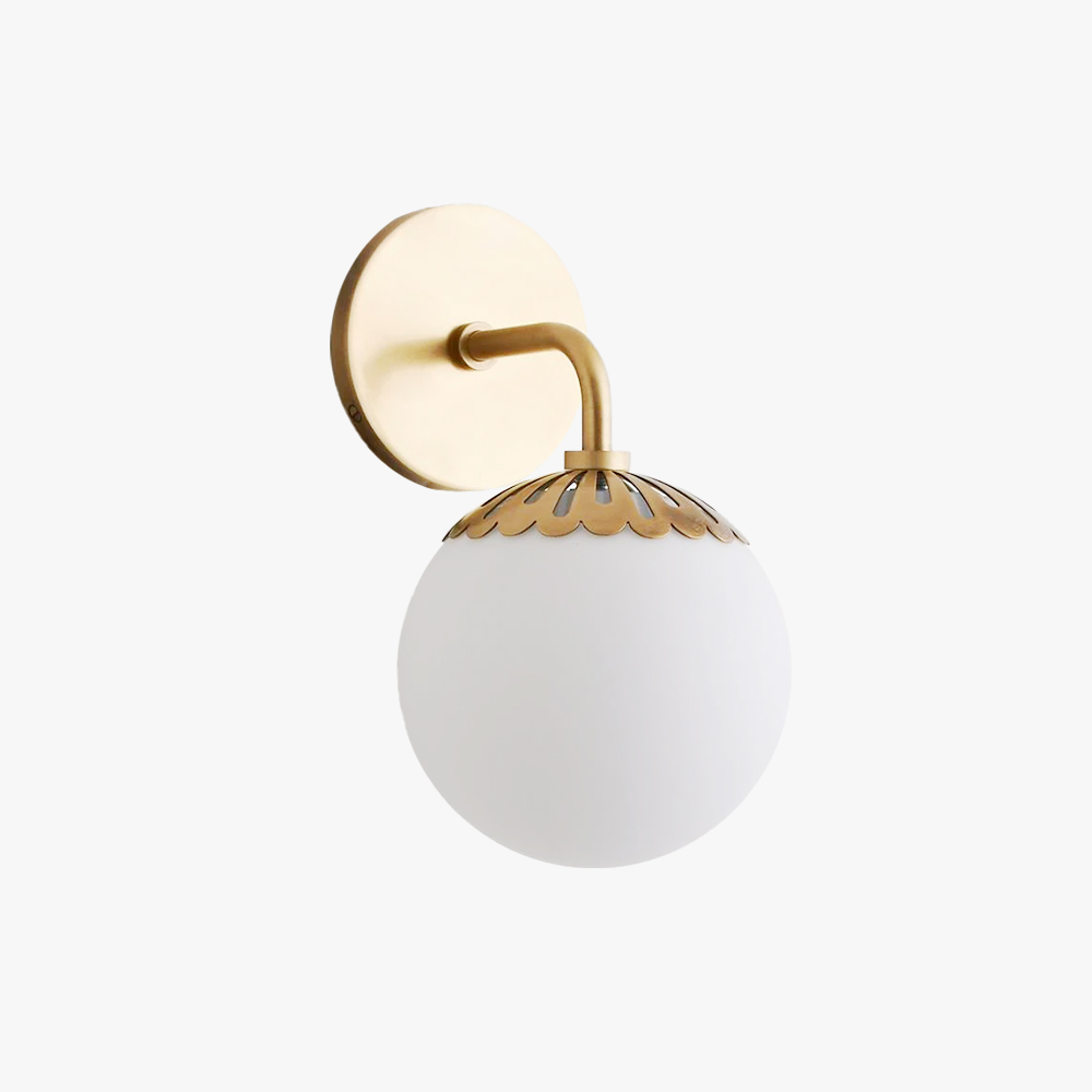 Alessio Minimalism Metal Glass Brass Black Nickel Wall Lamp Dining Room Bedroom