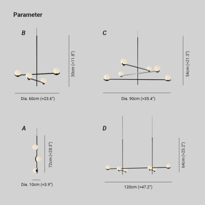 Alessio Minimalism Metal Glass Pendant Light Dining Room Bedroom