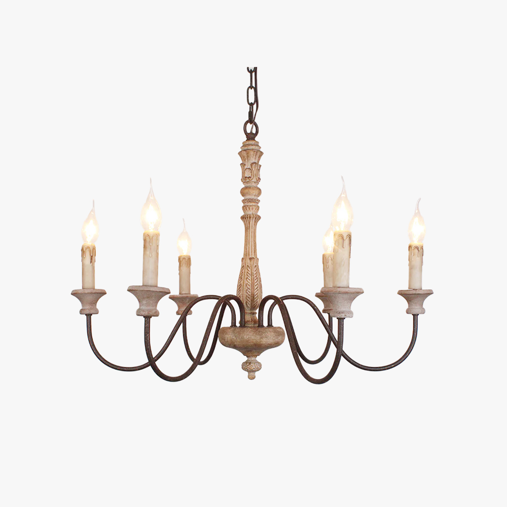 Alessio Gorgeous White Metal Wood Pendant Light Dining Room Bedroom