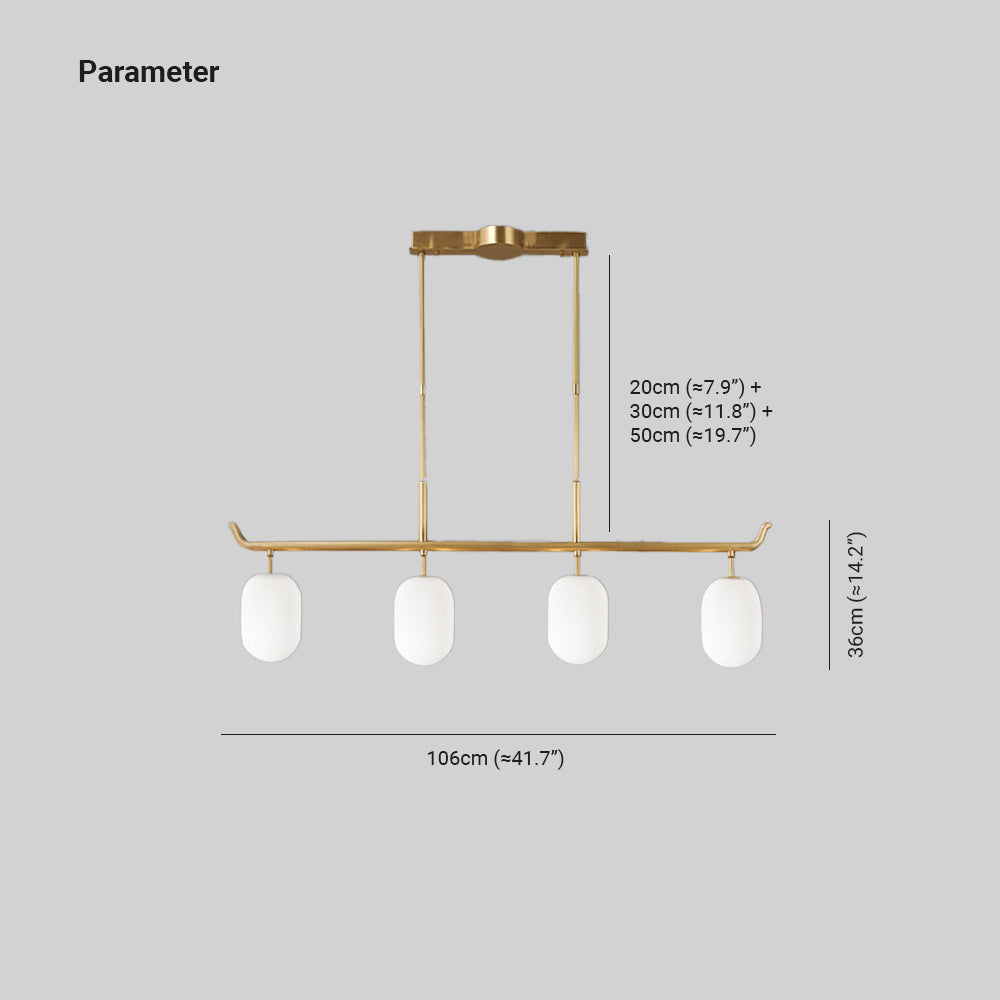 Valentina Modern Metal Glass Linear Lantern Chandelier Dining Room