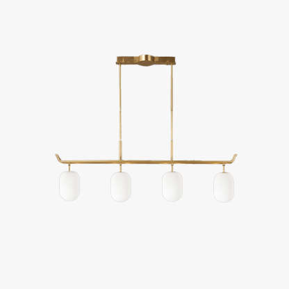Valentina Modern Metal Glass Linear Lantern Chandelier Dining Room