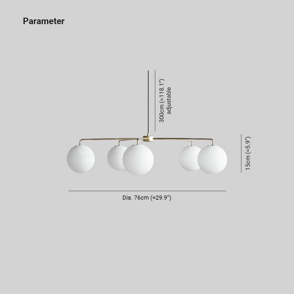 Valentina Minimalist LED Bubble Glass Metal Chandelier Bedroom