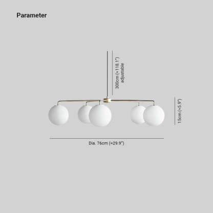Valentina Minimalist LED Bubble Glass Metal Chandelier Bedroom