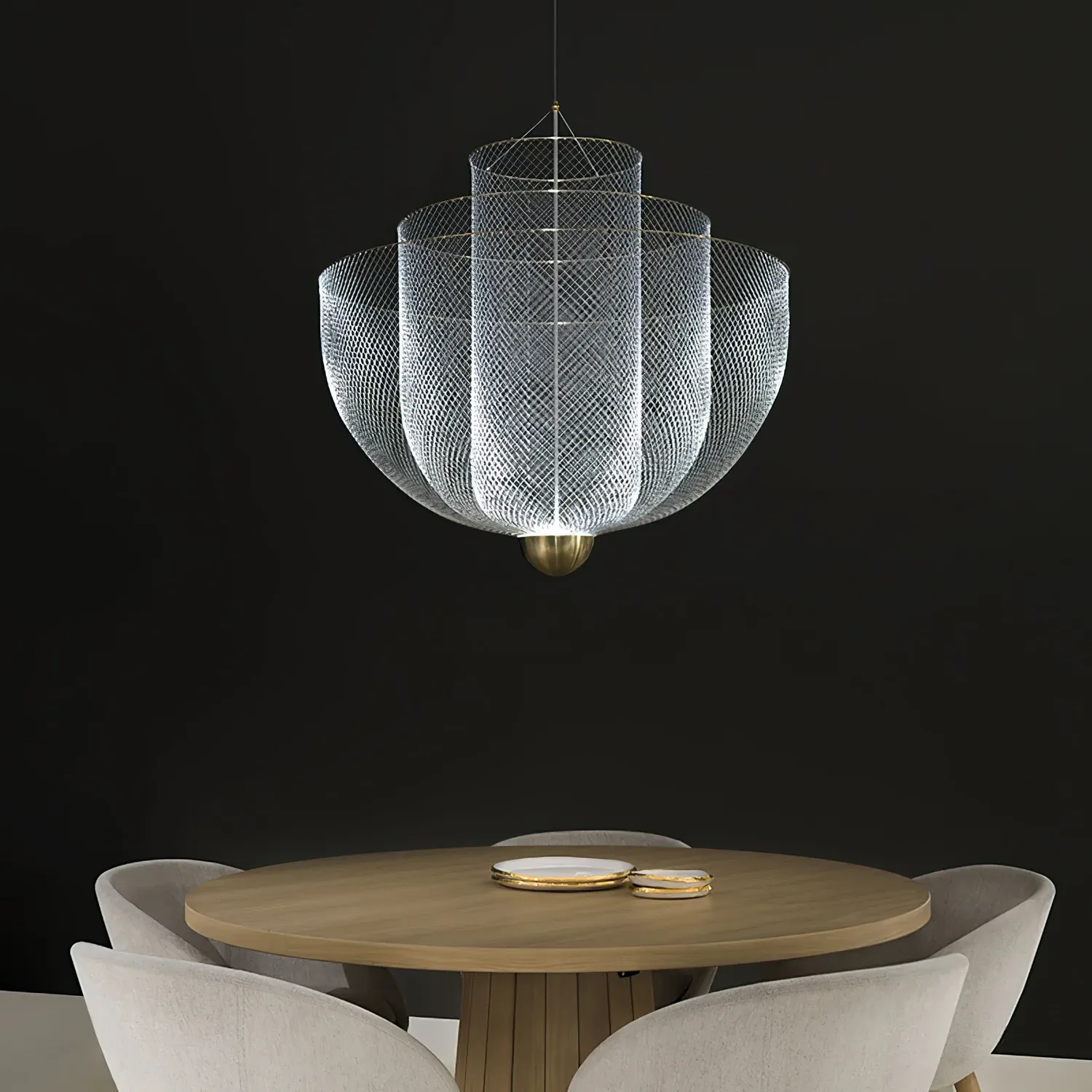 Alessio Unusual Metal Chrome Gold Pendant Light Bedroom Living Room