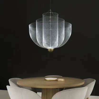 Alessio Unusual Metal Chrome Gold Pendant Light Bedroom Living Room