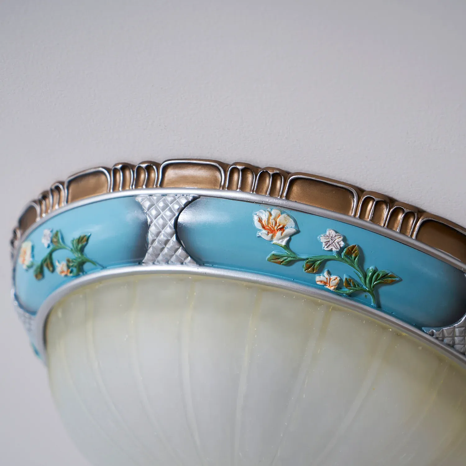 Jade Vintage Classical Round Glass Ceiling Light Shades Bedroom