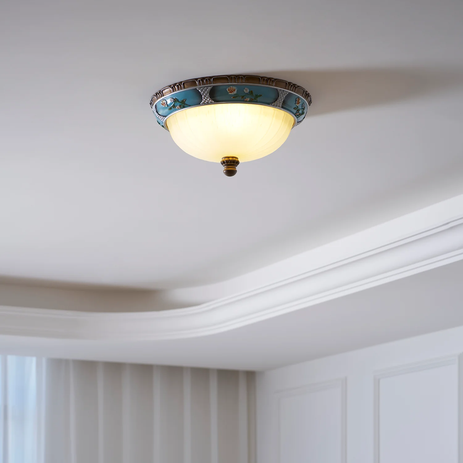 Jade Vintage Classical Round Glass Ceiling Light Shades Bedroom