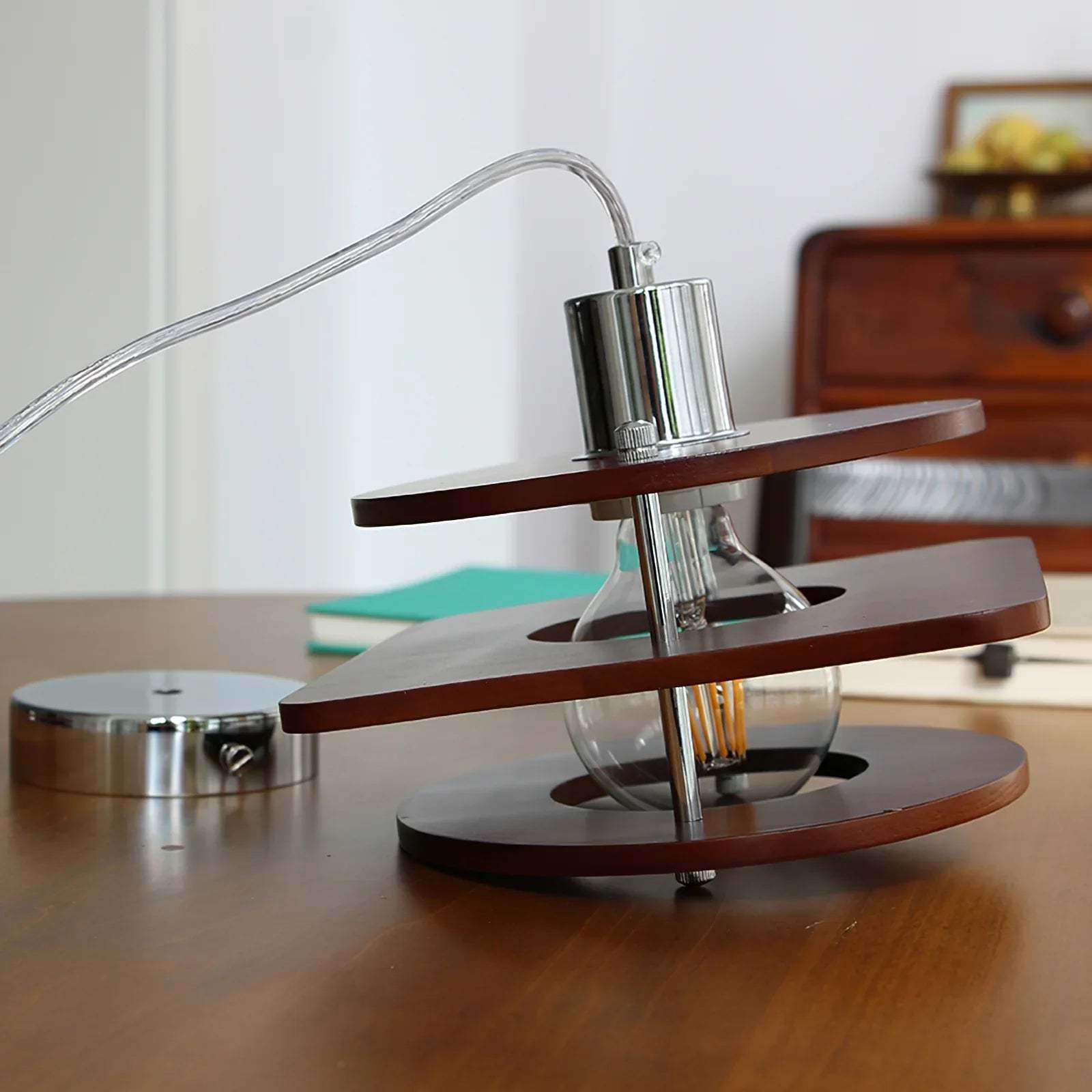Hailie Vintage LED Pendant Light Metal/Walnut Dining Room/Bedroom