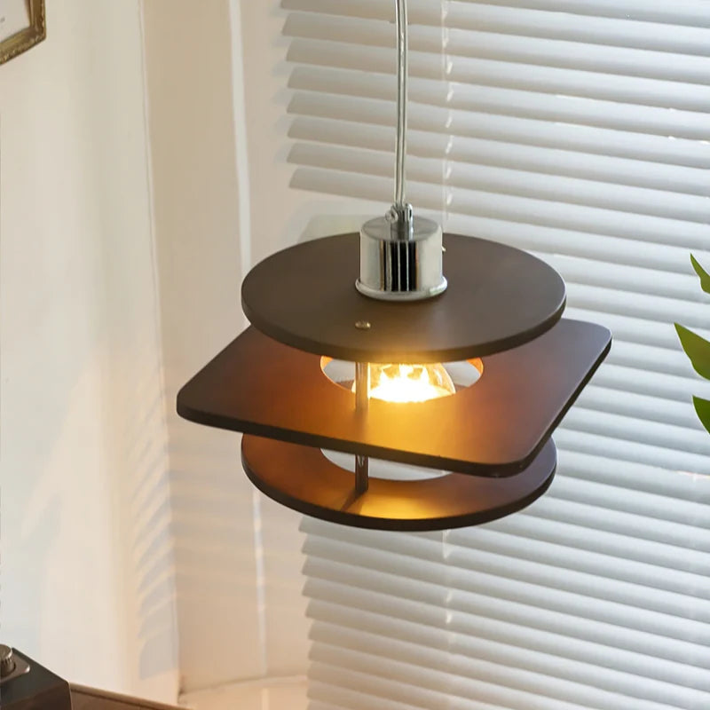 Hailie Vintage LED Pendant Light Metal/Walnut Dining Room/Bedroom