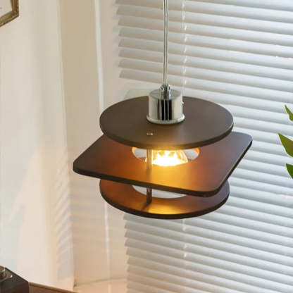 Hailie Vintage LED Pendant Light Metal/Walnut Dining Room/Bedroom
