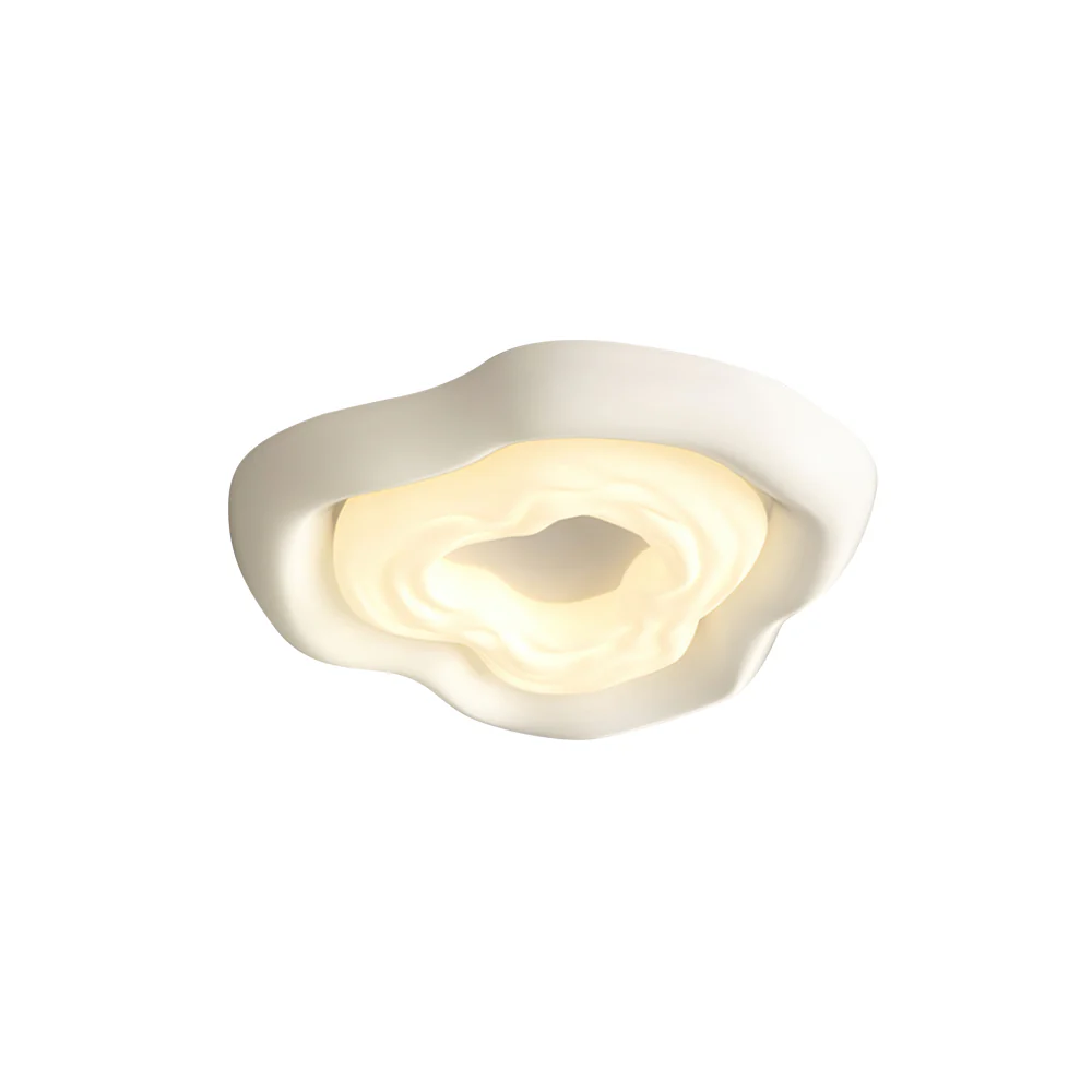Quinn Unusual White Cream Color Roses Ceiling Lamp Dining Room