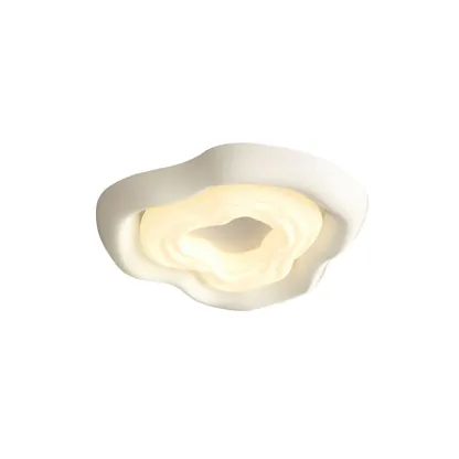Quinn Unusual White Cream Color Roses Ceiling Lamp Dining Room