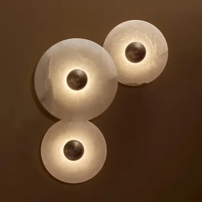 Jade Modern Metal Alabaster Wall Lamp Dining Room Bedroom