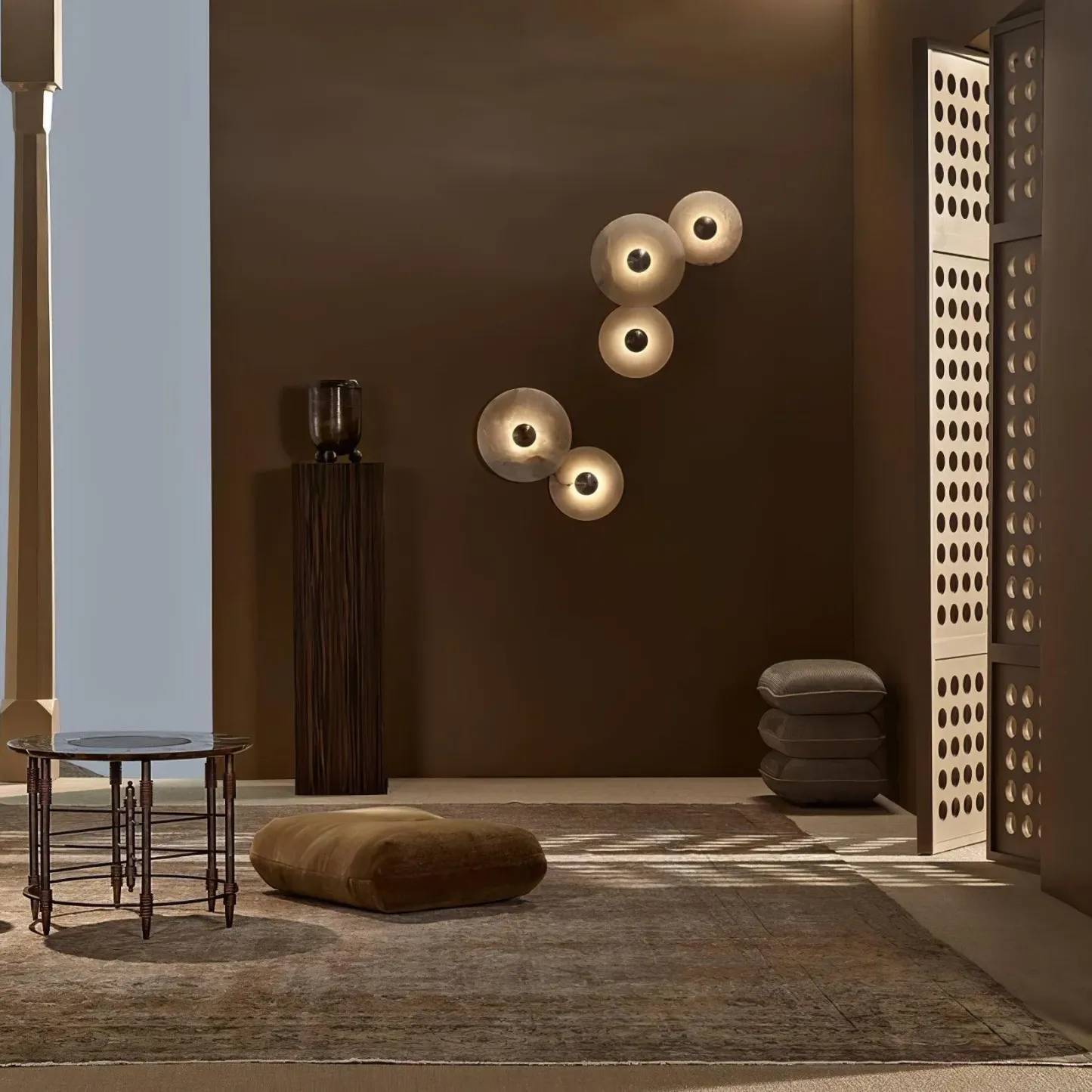 Jade Modern Metal Alabaster Wall Lamp Dining Room Bedroom
