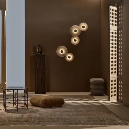 Jade Modern Metal Alabaster Wall Lamp Dining Room Bedroom