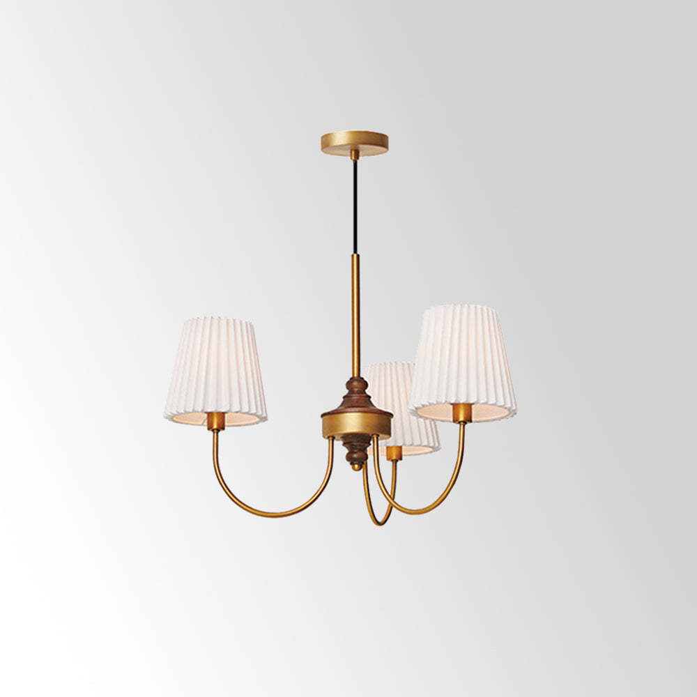 Eryn Modern Retro Metal/Fabric Chandelier, White/Green