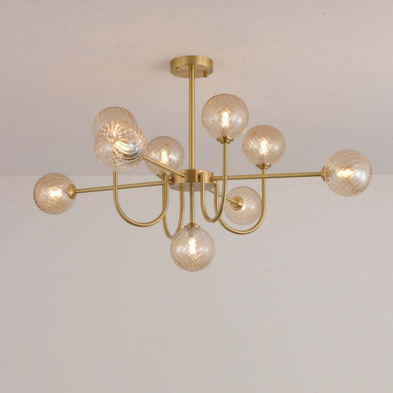Valentina Modern LED Chandelier Gold Glass Living/Dining Room/Bedroom