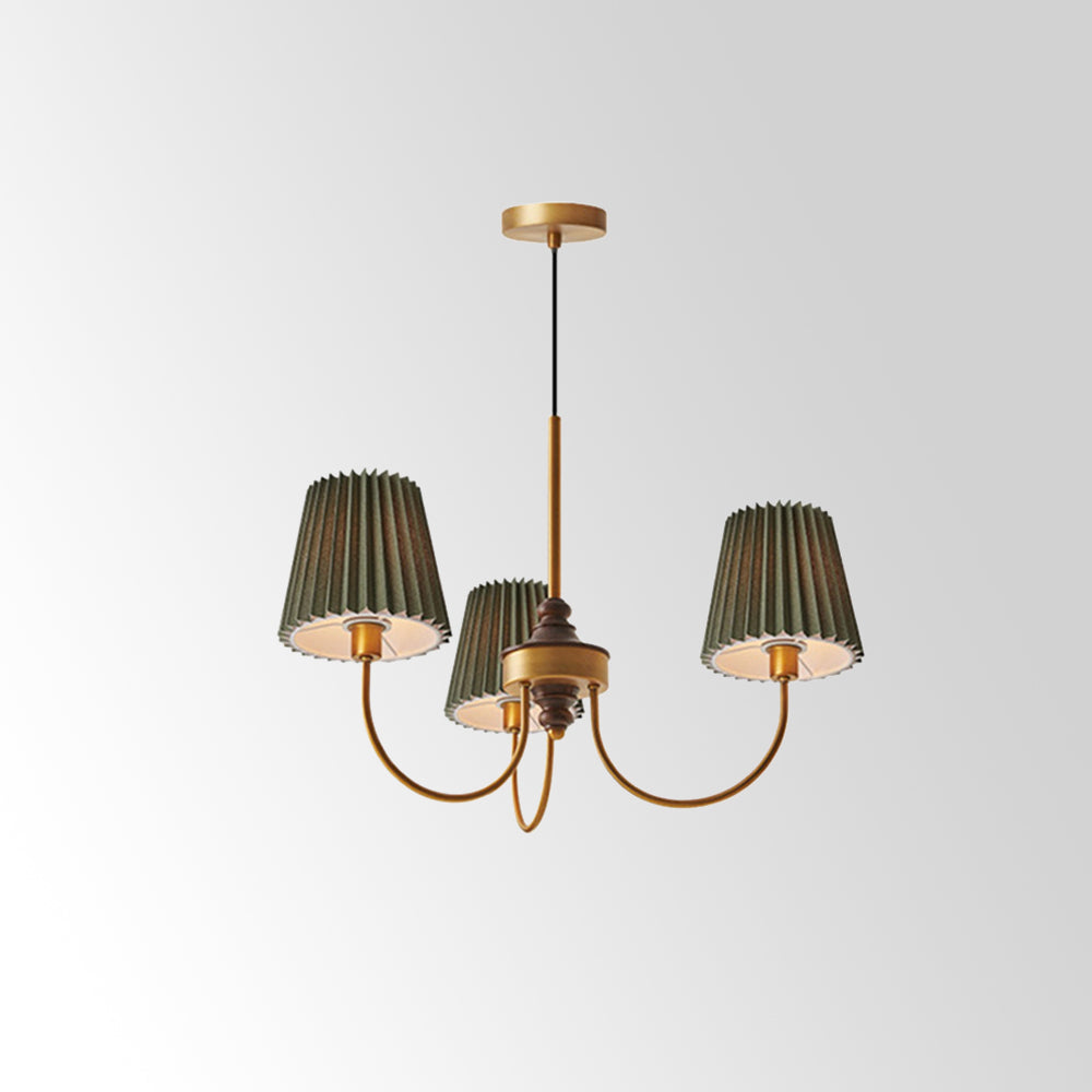 Eryn Modern Retro Metal/Fabric Chandelier, White/Green