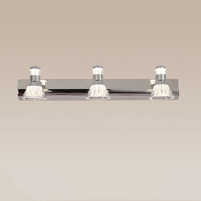 Kristy Conic Modern Multi Metal Mirror Front Vanity Wall Lamp