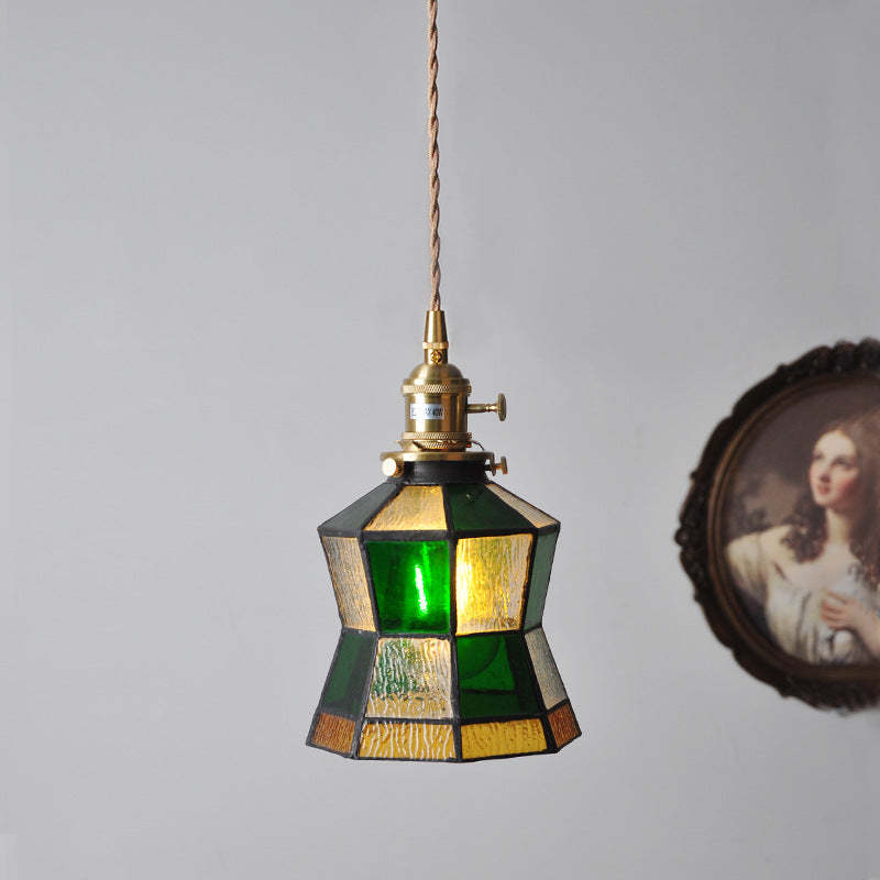 Vintage LED Pendant Light Green Glass Living Room/Bedroom | Las Sola
