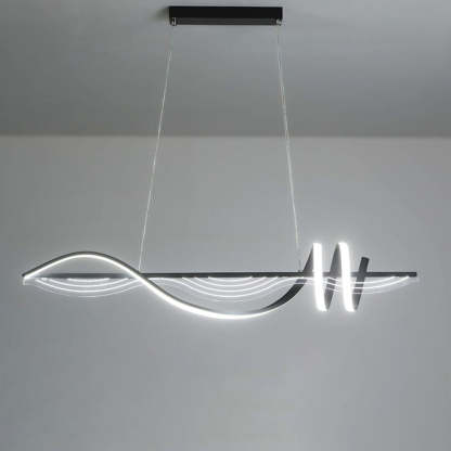 Louise Contemporary Style Linear Metal Pendant Light White/Black