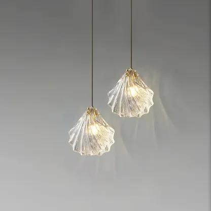 Hailie Transparent Shell Glass Pendant Light Dining Room Bedroom
