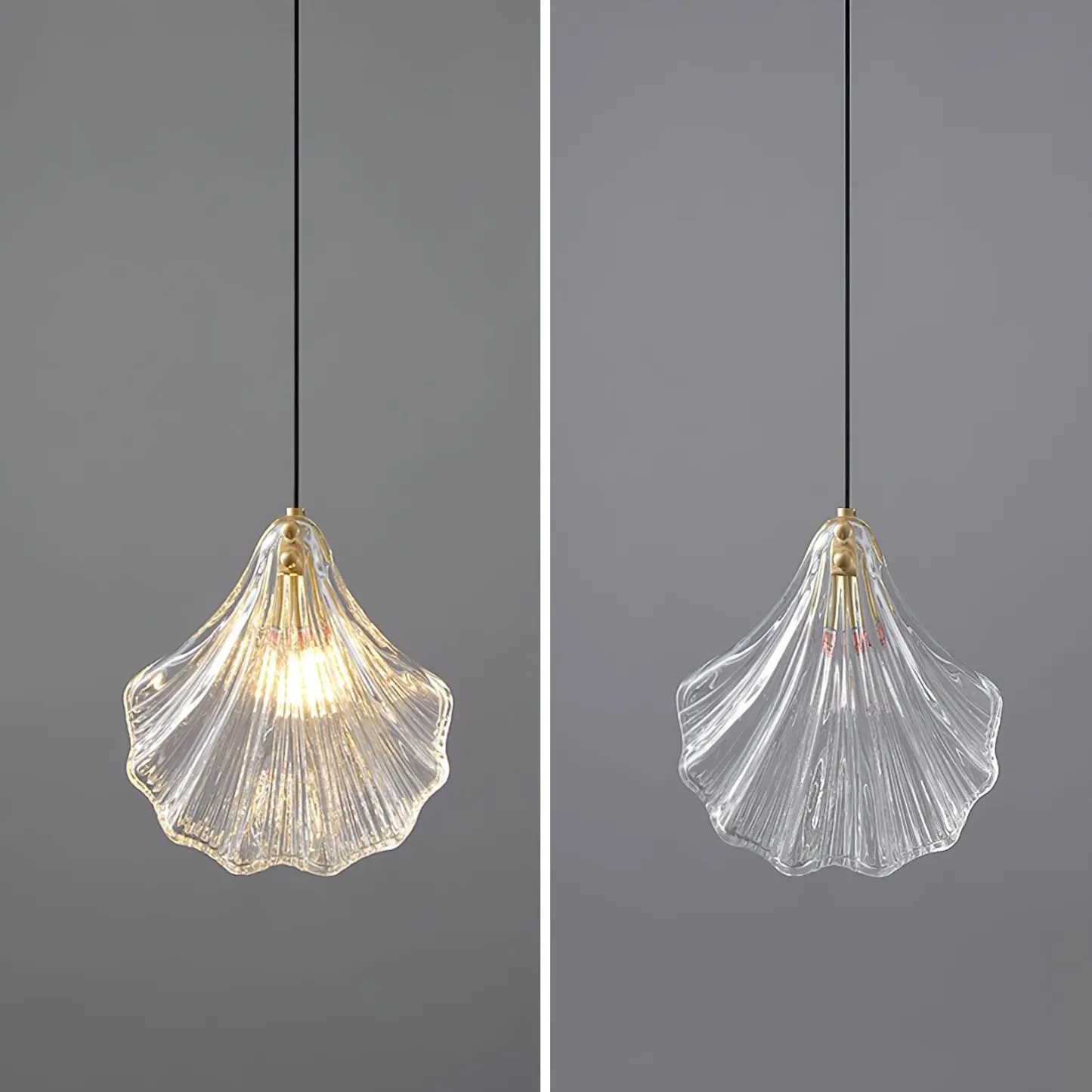Hailie Transparent Shell Glass Pendant Light Dining Room Bedroom