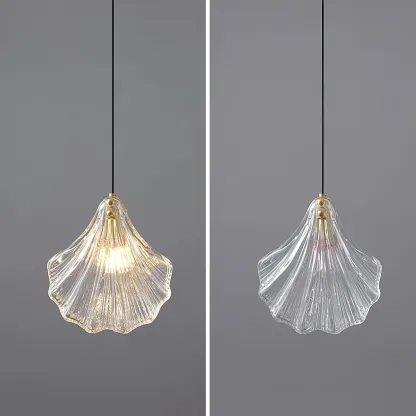 Hailie Transparent Shell Glass Pendant Light Dining Room Bedroom
