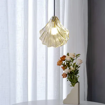 Hailie Transparent Shell Glass Pendant Light Dining Room Bedroom