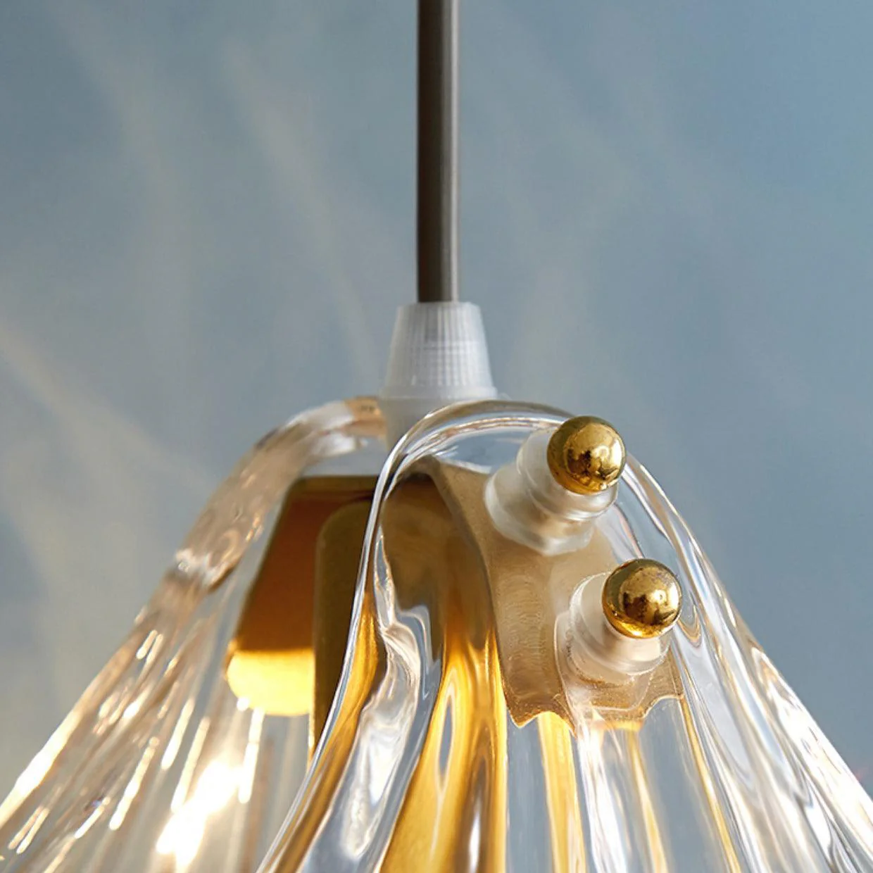 Hailie Antique Unusual Brass Glass Metal Pendant Light Dining Room Bedroom