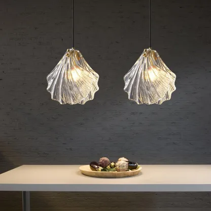 Hailie Transparent Shell Glass Pendant Light Dining Room Bedroom