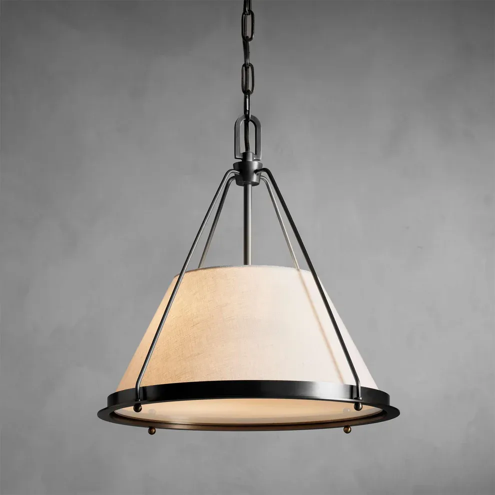 Alessio Vintage Unusual Metal Fabric Pendant Light Shades Bedroom Dining Room