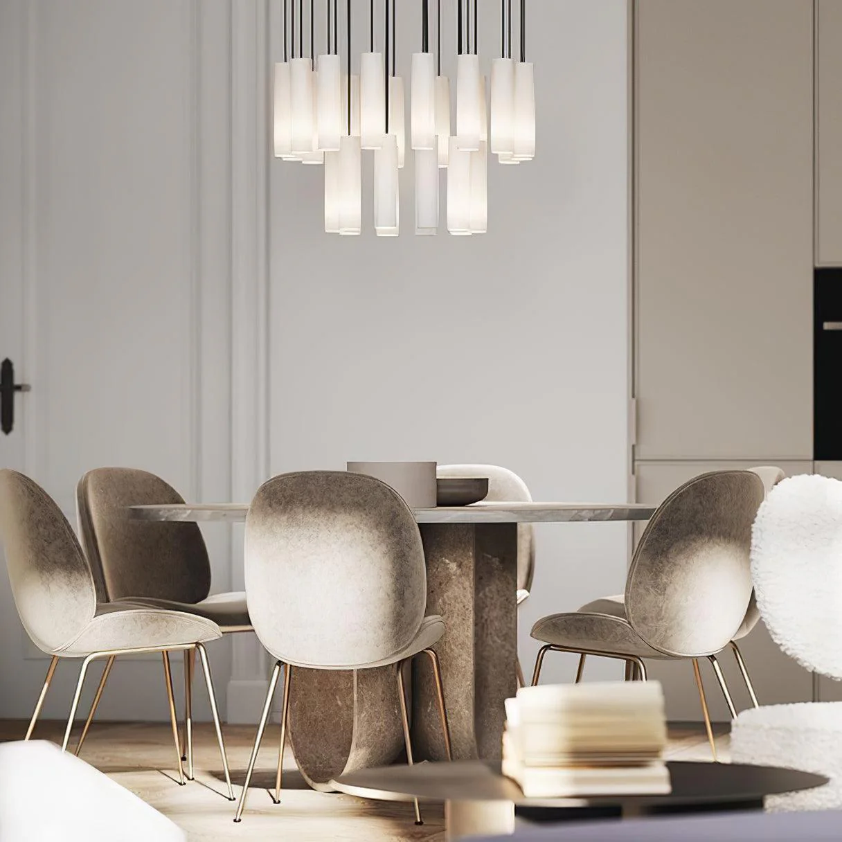 Hailie Advanced Metal Alabaster Pendant Light Dining Room Kitchen