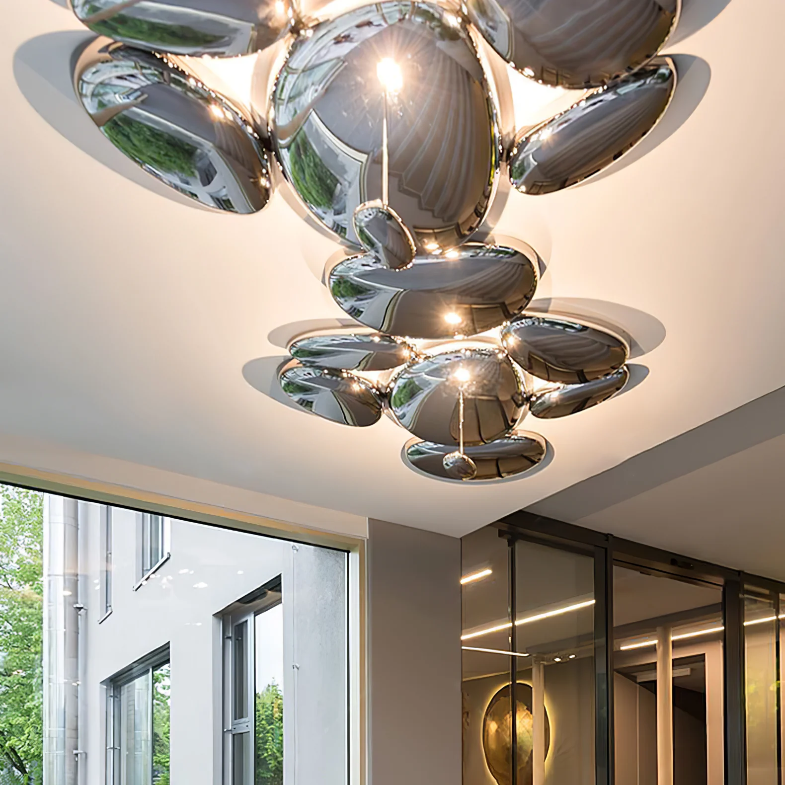 Alessio Cobblestone Style Metal Acrylic Ceiling Light Living Room