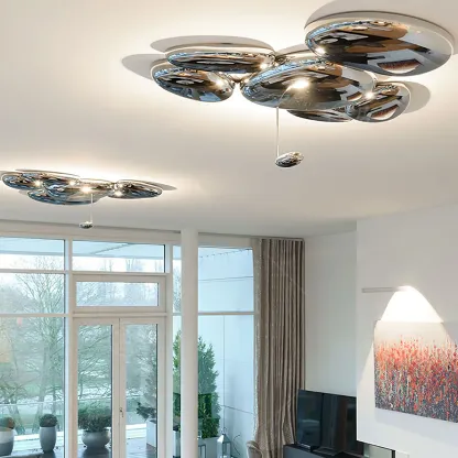 Alessio Unusual Metal Acrylic Ceiling Light Living Room Dining Room